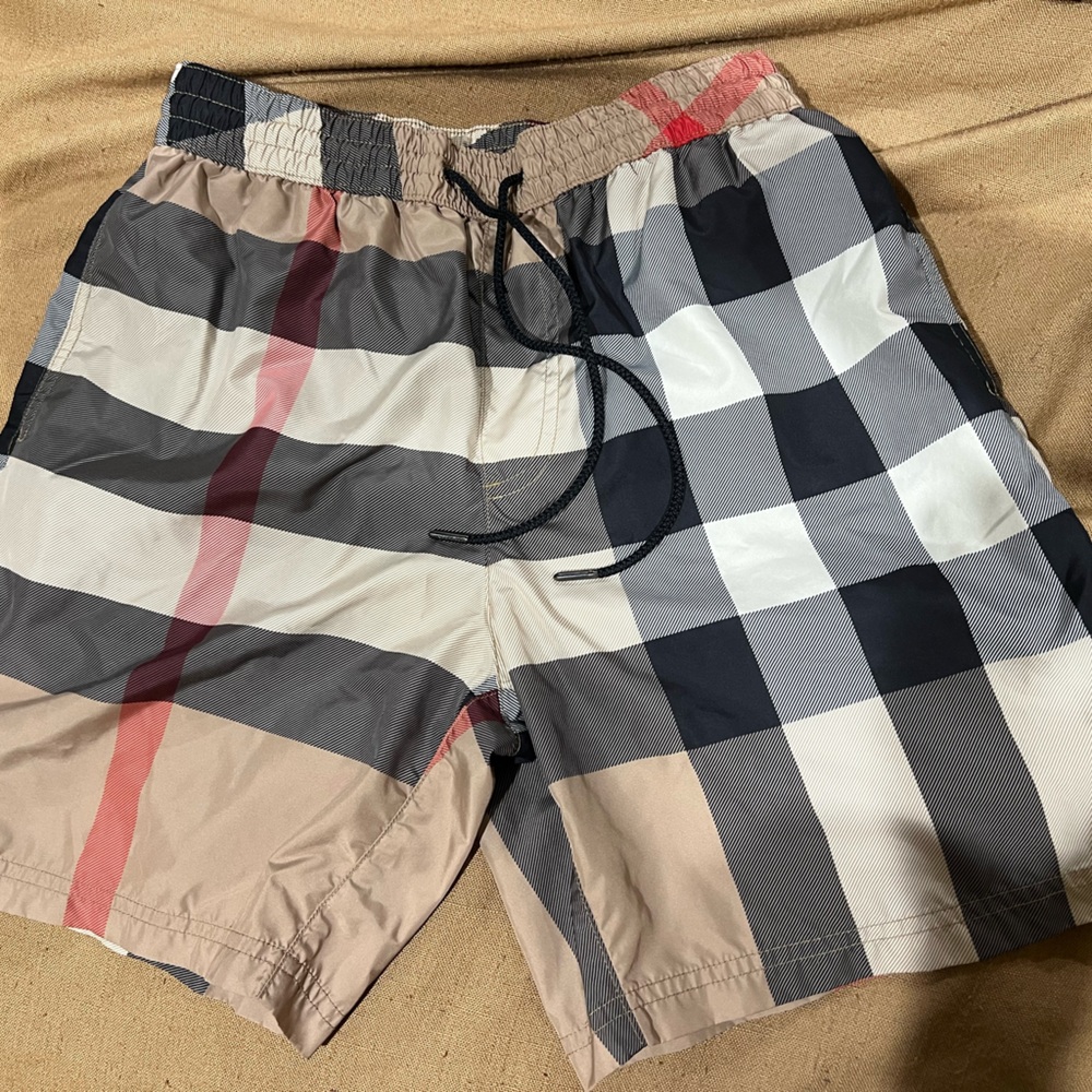 Burberry swim trunks. (Original pattern)